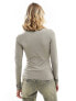 Фото #7 товара Weekday Fine long sleeve top in dusty mole