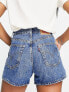 Фото #1 товара Levi's high waisted mom short in mid wash