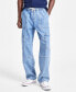 Фото #5 товара Men's Soft Utility Ocean Blue Cargo Jeans, Created for Macy's