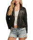 ფოტო #3 პროდუქტის Women's Classic Leather Moto Jacket