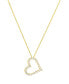 ფოტო #2 პროდუქტის Diamond Heart Pendant Necklace (1/2 ct. t.w.) in 14k White or Yellow Gold, WEAR IT BOTH WAYS