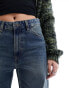 Фото #8 товара Mango straight leg oversized jeans in dark blue vintage wash