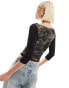 Фото #3 товара Reclaimed Vintage tattoo flocked print top