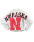 Фото #3 товара Women's White Nebraska Huskers Raw Hem Cropped Long Sleeve T-shirt