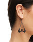 Фото #3 товара ASOS DESIGN Halloween drop earrings with bat design in black