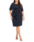 Фото #1 товара Plus Size Dot-Print Side-Tab Sheath Dress