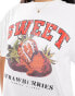 Фото #3 товара Miss Selfridge sweet strawberry graphic oversize tee