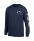 ფოტო #3 პროდუქტის Men's Navy Penn State Nittany Lions Team Stack Long Sleeve T-shirt