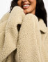 Фото #4 товара ASOS DESIGN oversized half zip borg fleece in neutral