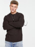 Only & Sons crew neck textured jumper in brown