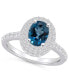 ფოტო #1 პროდუქტის London Blue Topaz and Diamond Halo Ring