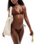 Фото #2 товара ASOS DESIGN Maya mix & match tie side bikini bottom in chocolate brown