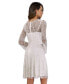 ფოტო #2 პროდუქტის Women's Eliza Beaded A-line Bell Sleeve Bridal Short Dress