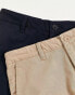 Фото #4 товара Pull&Bear 2 pack chinos in navy and beige