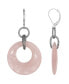 ფოტო #1 პროდუქტის Silver-Tone Semi Precious Round Hoop Drop Earrings