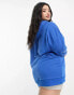 Night Addict Plus oversized hoodie with sweetie print in blue