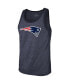 Men's Threads Mac Jones Heathered Navy New England Patriots Player Name and Number Tri-Blend Tank Top