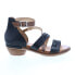 Фото #1 товара Miz Mooz Caine P63002 Womens Black Leather Hook & Loop Heeled Sandals Shoes