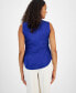 ფოტო #3 პროდუქტის Women's Tie-Neck Sleeveless Satin Blouse, Created for Macy's