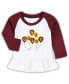 ფოტო #2 პროდუქტის Girls Infant Maroon, White Minnesota Golden Gophers Balloon Raglan 3/4-Sleeve T-shirt and Leggings Set