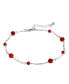 Фото #1 товара Браслет 2028 Silver-Tone Red Beaded Anklet