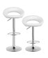 Фото #12 товара Set of 2 Bar Stools Adjustable PU Leather Barstools Swivel