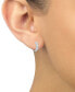 ფოტო #2 პროდუქტის Diamond Triple Halo Small Hoop Earrings (1/3 ct. t.w.) in 14k White Gold