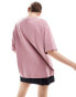 Фото #4 товара ASOS DESIGN slubby oversized tee in pink