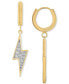 ფოტო #3 პროდუქტის Cubic Zirconia Lightning Bolt Drop Earrings in 14k Gold-Plated Sterling Silver, Created for Macy's