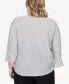 Фото #2 товара Plus Size Downtown Vibe Spliced Texture Flutter Sleeve Top