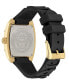 ფოტო #3 პროდუქტის Women's Swiss Diamond Accent Black Silicone Strap Watch 45x36mm