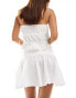 Фото #4 товара COLLUSION poplin wrap mini skirt in white