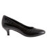 Фото #1 товара Trotters Kiera T1805-045 Womens Black Wide Leather Slip On Pumps Heels Shoes 7