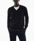 Фото #1 товара Men's 100% Merino Wool V-Neck Sweater