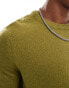 Фото #3 товара ASOS DESIGN lightweight brushed knitted t-shirt in khaki