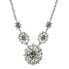 ფოტო #1 პროდუქტის Silver-Tone Crystal Multi Flower Drop Necklace 16" Adjustable