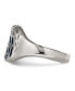 Фото #2 товара Stainless Steel Polished and Textured Blue Enamel Eagle Ring