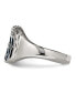 ფოტო #2 პროდუქტის Stainless Steel Polished and Textured Blue Enamel Eagle Ring