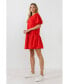 ფოტო #3 პროდუქტის Women's Knit Woven Mixed Dress