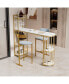 Фото #4 товара 63" Gold-based modern kitchen bar height dining table