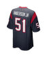 Фото #3 товара Men's Will Anderson Jr. Navy Houston Texans 2023 NFL Draft First Round Pick Game Jersey