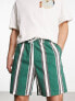 Фото #1 товара New Look pull on stripe short in green