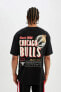 DeFactoFit NBA Chicago Bulls Oversize Fit Bisiklet Yaka Kısa Kollu Tişört C4461AX24HS