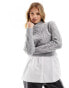 Фото #1 товара New Look 2 in 1 cable knit jumper in light grey