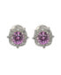 Фото #1 товара Pink Sapphire & Lab-Grown White Sapphire Halo Stud Earrings in Sterling Silver by Suzy Levian