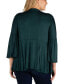 Фото #3 товара Plus Size Flared Open Front Cardigan Sweater