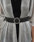 Фото #2 товара Women's Embellished Stretch Straw Belt, Created for Macy's