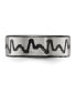ფოტო #3 პროდუქტის Stainless Steel Brushed Black IP-plated Heartbeat Band Ring