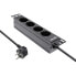 Фото #1 товара InLine 10" PDU - 4-way earthing contact - without switch - 2m - black