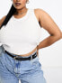 Фото #7 товара ASOS DESIGN Curve skinny waist and hip jeans belt - BLACK